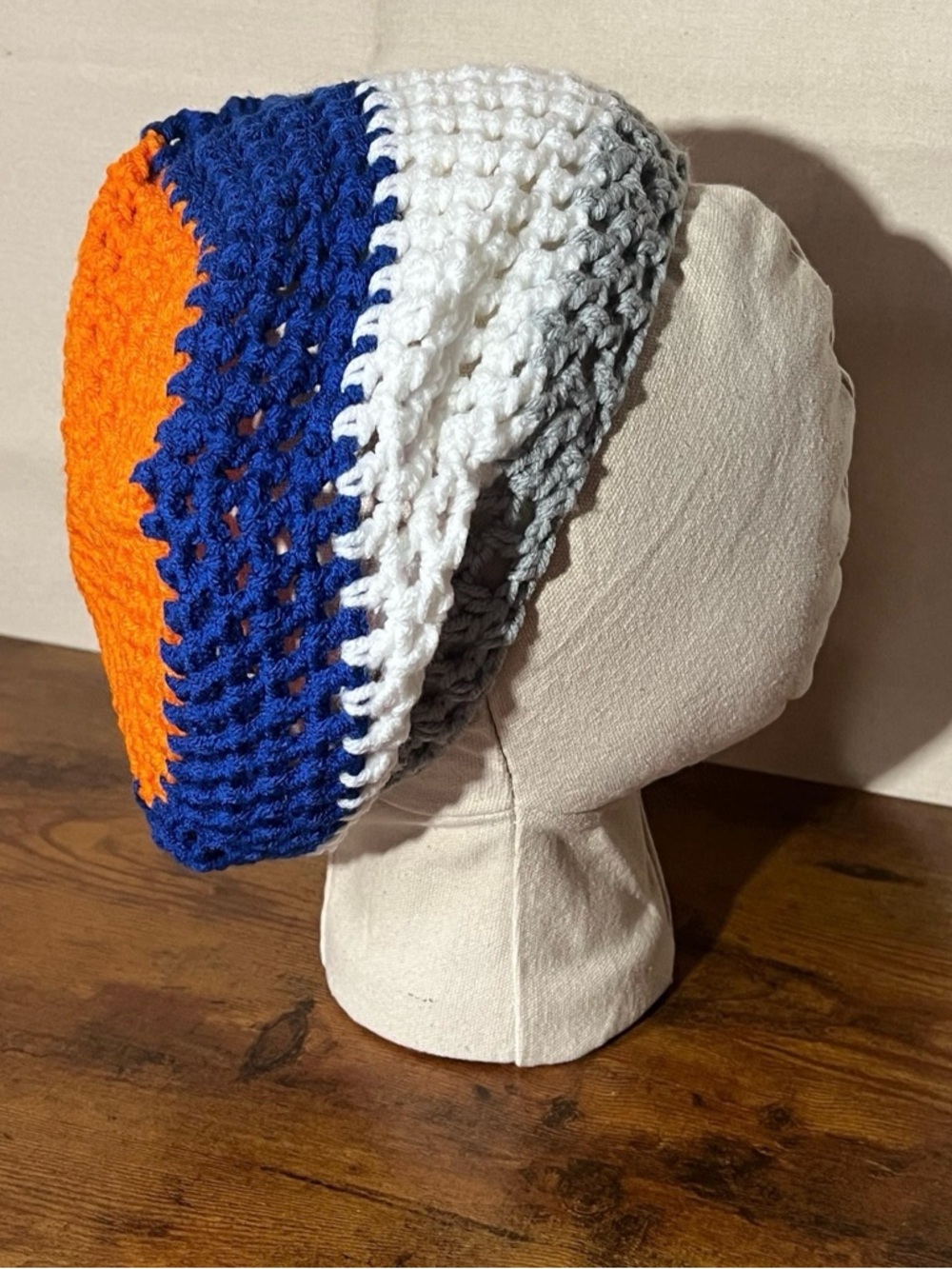 Handmade Crochet Rasta Tam Hat | Slouchy Beanie for Locs | Multicolor
